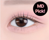 ProtoClinical k-beauty [NATURE REPUBLIC] DAILY BASIC BLOOM SINGLE SHADOW 1.1 ~ 1.5g (10color) abstract beauty graphic with a soft taupe center and a dark mauve right band on a pale pink background.