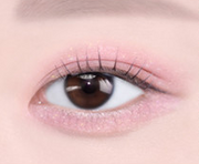 ProtoClinical k-beauty [NATURE REPUBLIC] DAILY BASIC BLOOM SINGLE SHADOW 1.1 ~ 1.5g (10color) abstract beauty graphic with a soft taupe center on a warm blush background.