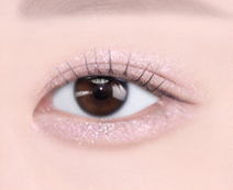 ProtoClinical k-beauty [NATURE REPUBLIC] DAILY BASIC BLOOM SINGLE SHADOW 1.1 ~ 1.5g (10color) abstract beauty graphic with a warm taupe center and blush pink panels on a pale peach background.