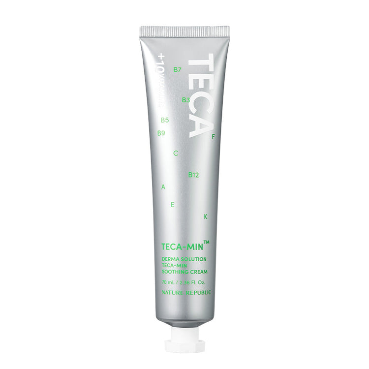ProtoClinical k-beauty [NATURE REPUBLIC] Derma Solution TECA-MIN Soothing Cream 70ml single centered tall pale gray silhouette on a bright white background