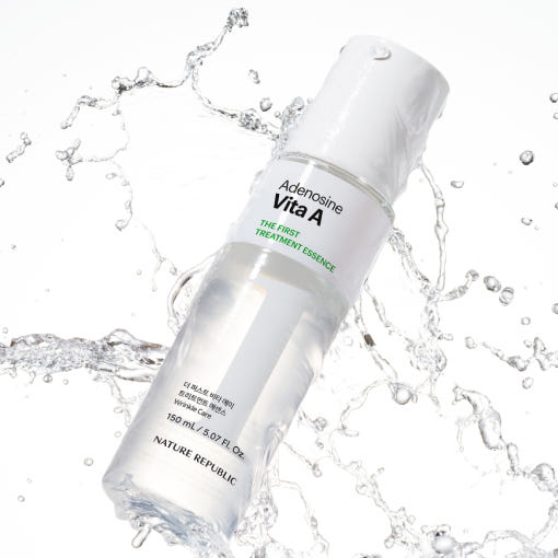 ProtoClinical k-beauty [NATURE REPUBLIC] The First Vita A Treatment Essence 150ml shown as an upright pale blue silhouette centered on a light background.
