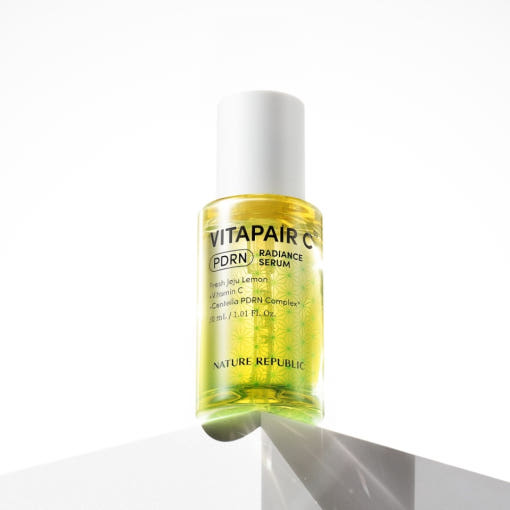 ProtoClinical k-beauty [NATURE REPUBLIC] Vitapair C PDRN Radiance Serum 30ml single upright pale green serum bottle on a light background.