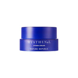 ProtoClinical k-beauty [NATURE REPUBLIC] Hyathenol Hydra Cream 50ml soft violet beauty graphic with a deep blue center on a light background