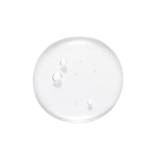 ProtoClinical k-beauty [NATURE REPUBLIC] Hyathenol Hydra Toner 150ml translucent circular gel swatch with three small bubbles on a clean white background