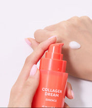 ProtoClinical k-beauty tall coral beauty silhouette centered between pale aqua side panels on a light background.
