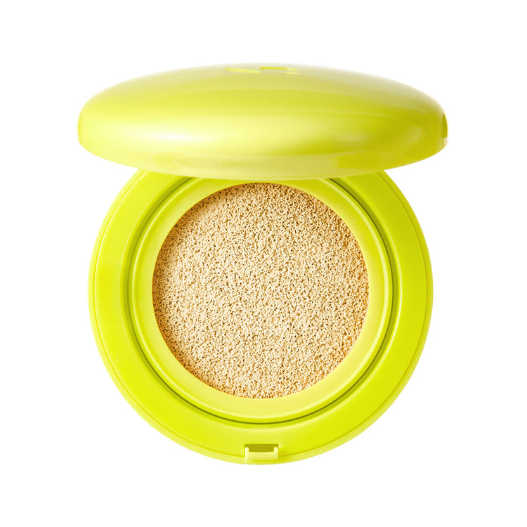 ProtoClinical k-beauty [NATURE REPUBLIC] Green Derma Mild Cica Serum Cover Cushion SPF50+ PA+++ 15g  (2colors) single yellow cushion packaging centered on a white background.