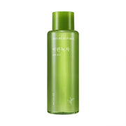 ProtoClinical k-beauty [NATURE REPUBLIC] Mild Green Tea Toner 155ml olive bottle silhouette with pale lilac side accents on a light background.