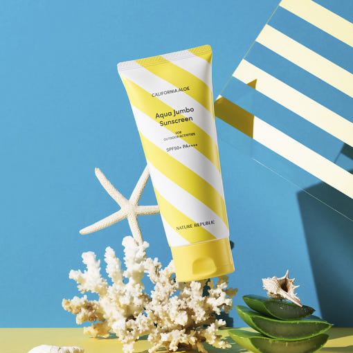 ProtoClinical k-beauty blue-green beauty product detail with soft gold tones on a light background.