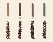 ProtoClinical k-beauty wide beauty banner with soft taupe horizontal bands on a light cream background.