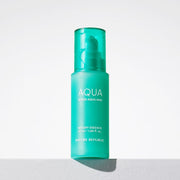 ProtoClinical k-beauty [NATURE REPUBLIC] Super Aqua Max Watery Essence 50ml shown as a single teal essence bottle centered upright with soft pink side panels on a light background