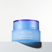 ProtoClinical k-beauty [NATURE REPUBLIC] Super Aqua Max Watery Cream 80ml (3type) soft blue upright silhouette with pale side shading on a light background