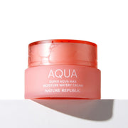 ProtoClinical k-beauty [NATURE REPUBLIC] Super Aqua Max Watery Cream 80ml (3type) warm coral upright silhouette with soft peach shading on a light background