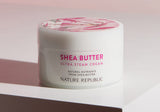 ProtoClinical k-beauty [NATURE REPUBLIC] Shea Butter Steam Cream 100ml (3type) taupe bottle silhouette with a pale blue highlight on a light background