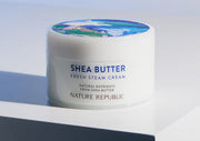 ProtoClinical k-beauty [NATURE REPUBLIC] Shea Butter Steam Cream 100ml (3type) blue-gray bottle silhouette with a soft cream highlight on a light background