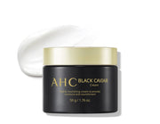 ProtoClinical k-beauty AHC Black Caviar Cream 50g single dark cream jar centered on a light beige background