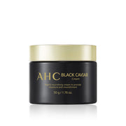 ProtoClinical k-beauty AHC Black Caviar Cream 50g single dark cream jar centered on a pale beige background