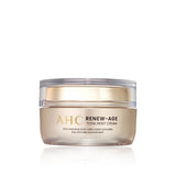 ProtoClinical k-beauty AHC Renew-Age Total Reset Cream 50ml with two gold-beige cream package views side by side on a white background.