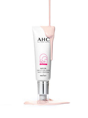 ProtoClinical k-beauty AHC Safe On Tone Up Sun Cream SPF50+ PA++++ 50ml single upright pale lavender sun cream package centered on a white background.