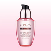 ProtoClinical k-beauty Kerasys Keramide Extreme Damage Repair Serum 70ml single upright hair serum bottle on a white background.