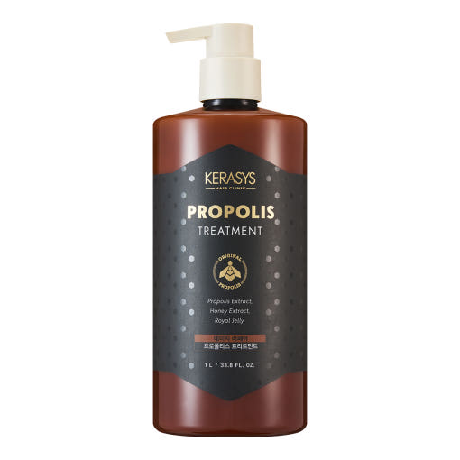ProtoClinical k-beauty Kerasys Damage Repair Propolis Treatment 1L single upright treatment bottle on a white background.