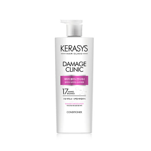ProtoClinical k-beauty Kerasys Damage Clinic Damage Care Solution Conditioner 750ml single upright conditioner bottle on a white background.