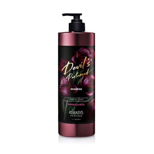 Kerasys Devil’s Perfume Shampoo 1L by ProtoClinical presented in front-facing shampoo packaging on a clean white background, highlighting the fragrance-focused bottle design for a k-beauty hair care routine.