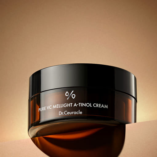 ProtoClinical k-beauty warm pink and olive beauty graphic with a dark vertical center on a light background.