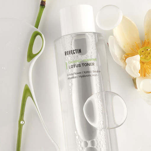 ProtoClinical k-beauty abstract beauty graphic with sage, blue-gray, and warm beige vertical bands on a light background.