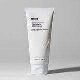 ProtoClinical k-beauty muted gray beauty graphic with soft lavender vertical bands on a pale background.