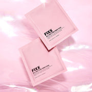 ProtoClinical k-beauty [so natural] ALL DAY PAD PREP FIXX 10 pouches (30 sheets) pink product detail graphic with flat pouch packaging and soft pale side tones