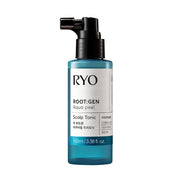 ProtoClinical k-beauty Ryo Root:Gen Aqua Peel Scalp Tonic 100ml single upright scalp tonic bottle on a white background.