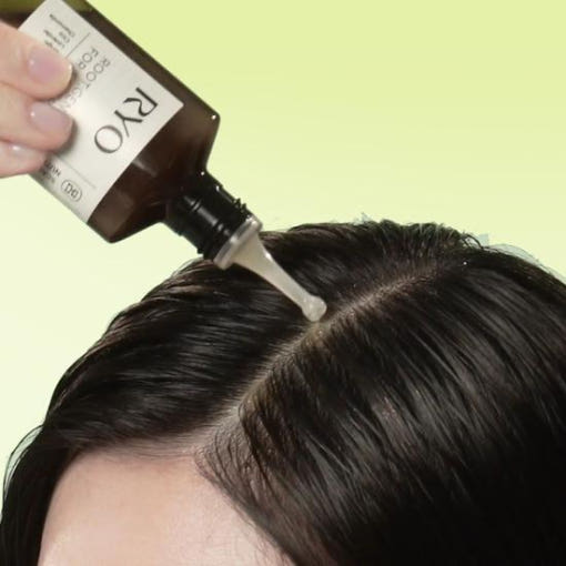 ProtoClinical k-beauty Ryo Root:Gen Hair Loss Care Scalp Essence 145ml single upright pale olive bottle centered on a light background