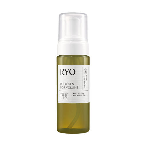 ProtoClinical k-beauty Ryo Root:Gen Hair Loss Care Scalp Essence 145ml single upright pale olive bottle centered on a light background