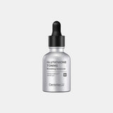 ProtoClinical k-beauty CENTELLIAN24 Glutathione Toning Ampoule 30ml silver dropper bottle centered upright on a light gray background