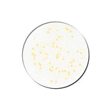 ProtoClinical k-beauty Genabelle PDRN Vita Toning Ampoule 70ml round serum swatch with yellow vitamin beads inside a clear circular pool on a white background