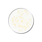 ProtoClinical k-beauty Genabelle PDRN Vita Toning Ampoule 70ml round serum swatch with yellow vitamin beads inside a clear circular pool on a white background