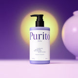 ProtoClinical k-beauty deep plum beauty detail with a pale cream center and soft lilac side glow on a light background.