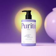ProtoClinical k-beauty deep plum beauty detail with a pale cream center and soft lilac side glow on a light background.