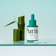 ProtoClinical k-beauty soft aqua beauty detail with a muted teal vertical center on a light background.