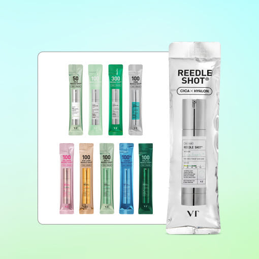 ProtoClinical k-beauty centered product bottle shown on a soft aqua background.