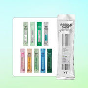 ProtoClinical k-beauty centered product bottle shown on a soft aqua background.