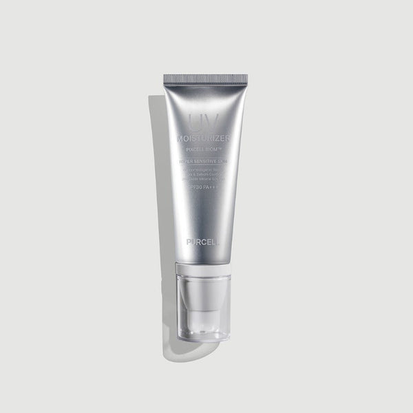 ProtoClinical k-beauty PURCELL Pixcell Biom UV Moisturizer 40ml pale gray silhouette in a square crop with a dark center on a light background