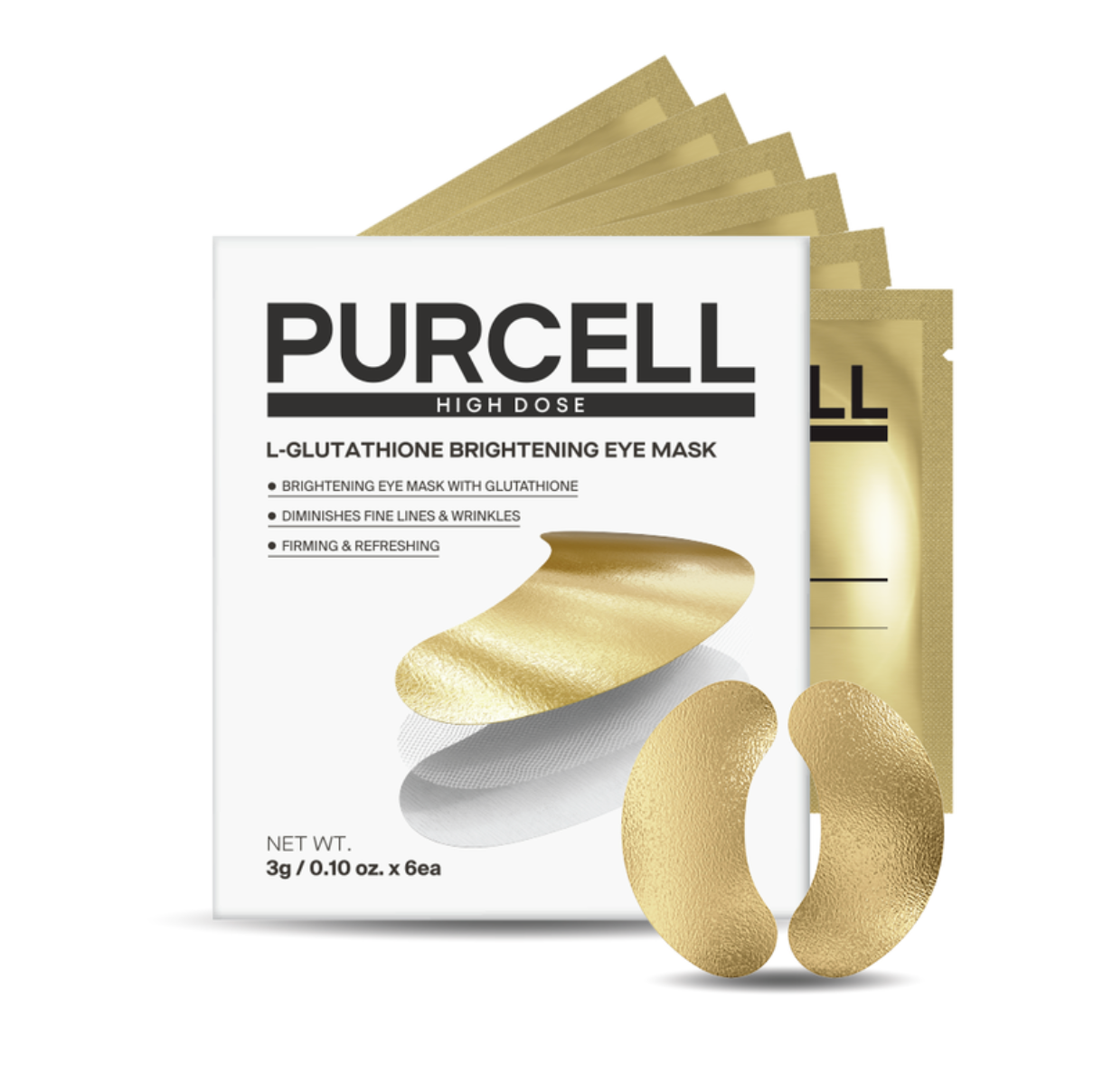 ProtoClinical k-beauty PURCELL Eye Mask Pack Set 3g X 6ea (2-type) olive and beige eye mask set packaging on a light background