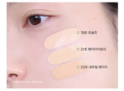 ProtoClinical k-beauty Parnell Serum In High Glow Cushion SPF50+ PA++++ 15g (Refill) #19 Porcelain shade swatch chart with beige and taupe swatches arranged in vertical columns on a pale pink background.