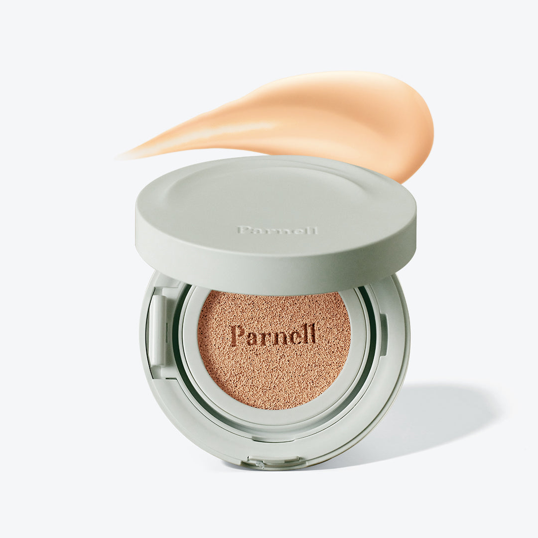 ProtoClinical k-beauty warm beige beauty product silhouette with pale blue side accents on a light background.