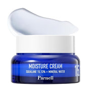 ProtoClinical k-beauty pale blue beauty bottle silhouette with a deep blue lower section on a light background.