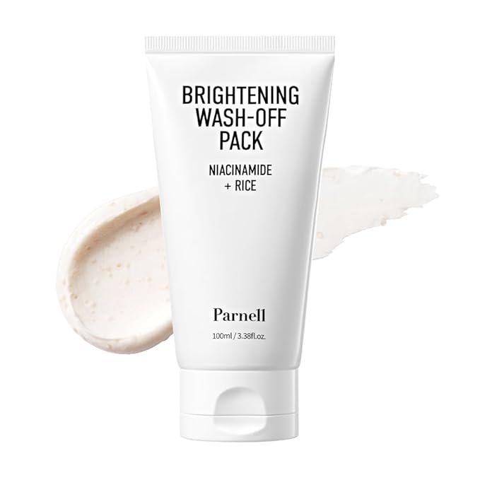 ProtoClinical k-beauty Parnell Niacinamide Rice Brightening Wash Off Pack 100ml single product pack centered in a square studio image on a plain white background
