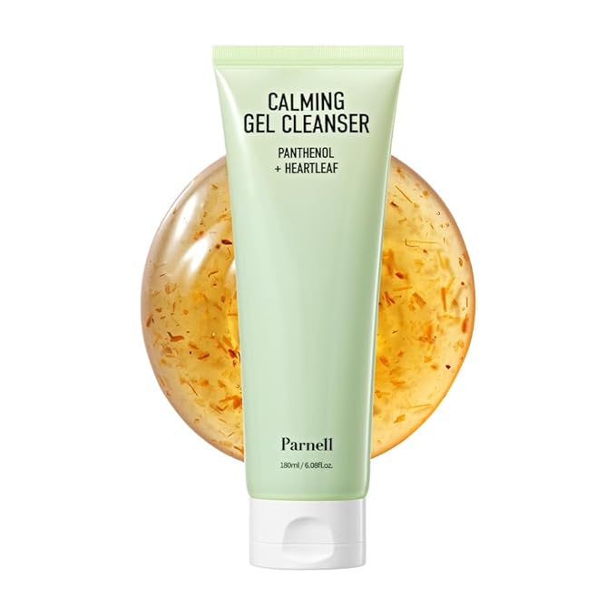 ProtoClinical k-beauty Parnell Panthenol Heartleaf Calming Gel Cleanser 180ml gel cleanser tube in a product detail view with visible branding and front label details on a light background