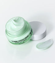 ProtoClinical k-beauty Parnell Panthenol 3.89 Heartleaf Calming Capsule Cream 50ml single aqua cream jar with a white lid centered on a pale background