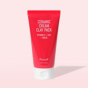 ProtoClinical k-beauty Parnell AHA Omija Ceramic Cream Clay Pack 100ml red clay mask tube shown upright with a white cap on a plain light background